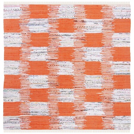 Safavieh Montauk Hand Woven Square Area Rug, Orange and Multicolor - 6 x 6 ft. MTK721B-6SQ